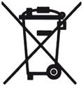 Symbol durchgekreuzte Mülltonne