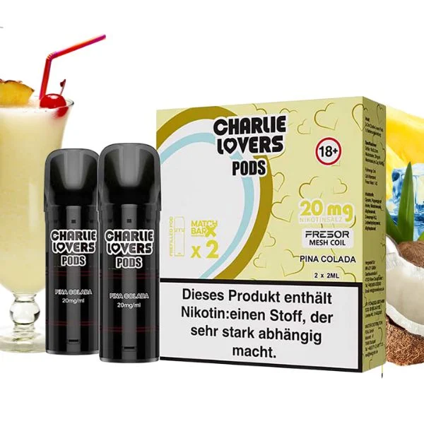 2er Packung Charlie Lovers Pods mit Ananas, Kokosnuss und Cocktail