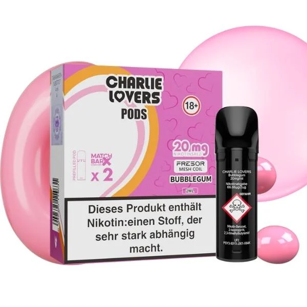Charlie Lovers Pods mit Kaugummi Geschmack