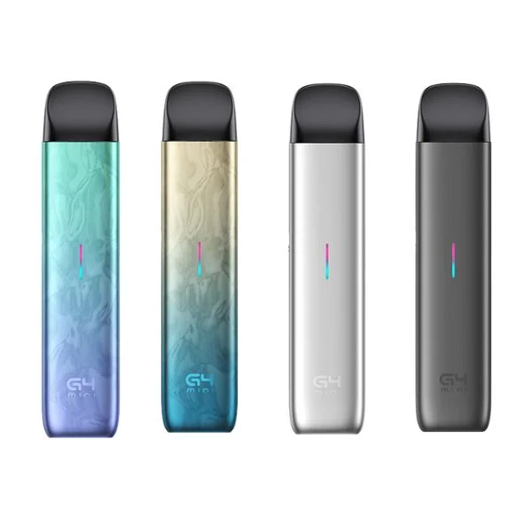 Uwell Caliburn G4 Mini Pod Kit in vier Farbvarianten: Aurora Blue, Aurora Green, Silver und Grey