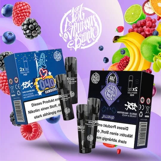 187 Pods kaufen – vorbefüllte Pods für Elfa & Co mit intensiven Aromen wie Waldbeeren, Banane und Zitrus. Erhältlich bei Vape Station.