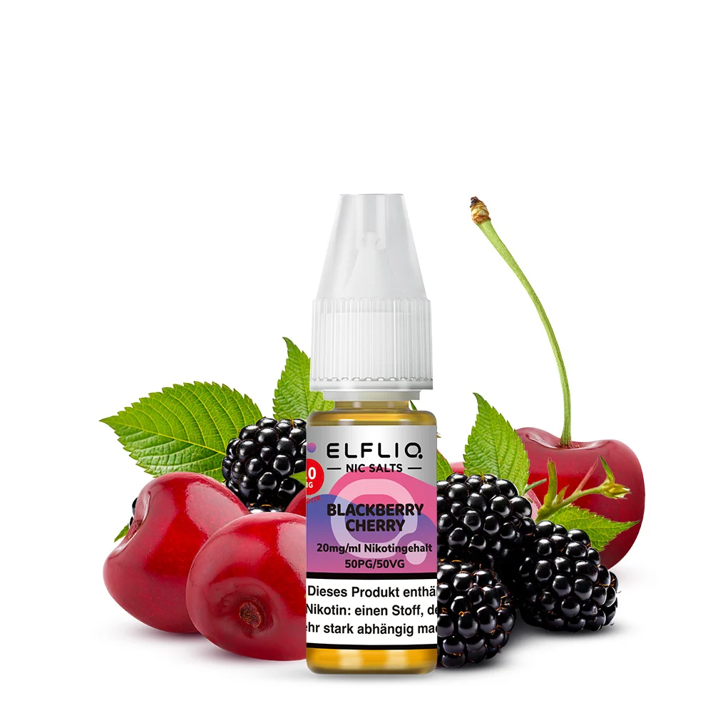 ElfBar ELFLIQ Liquid Blackberry Cherry Nikotinsalz – 10 ml Flasche vor Brombeeren und Kirschen