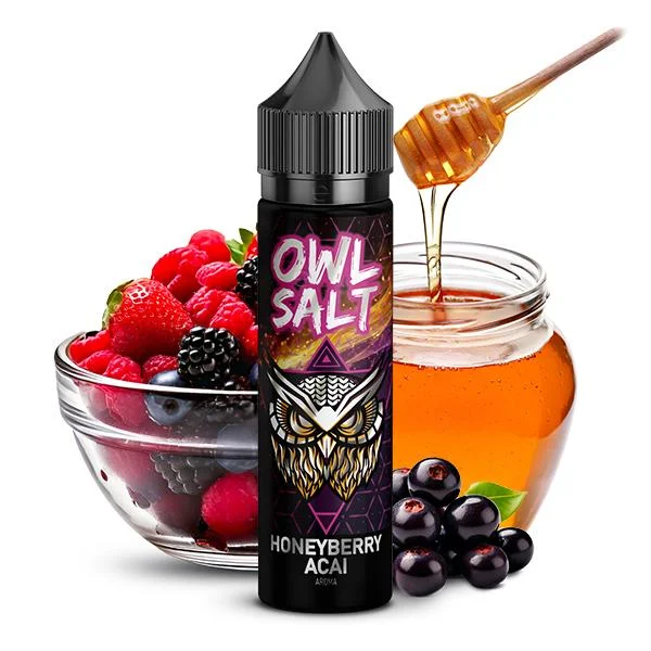 OWL Salt Longfill Honeyberry Acai Aroma – Fruchtiger Beerenmix mit Honigsüße und herber Acai, 10 ml Aroma in 60 ml Longfill-Flasche