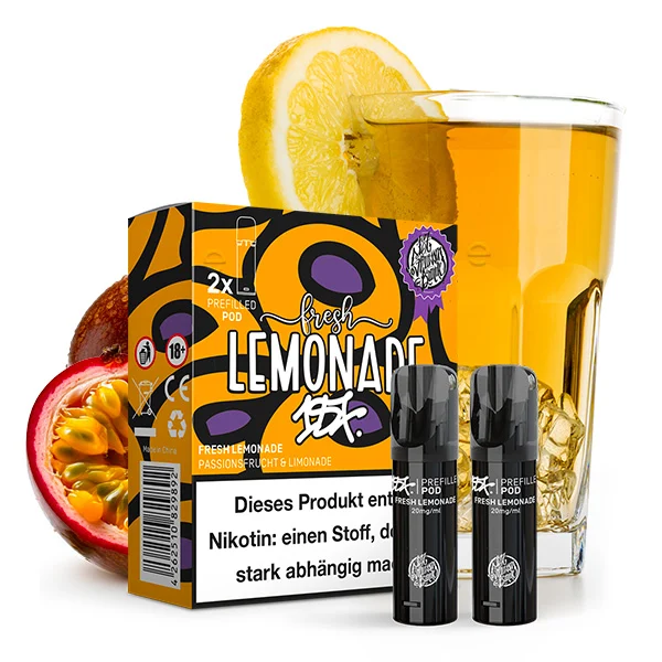 187 Pods Fresh Lemonade – Passionsfrucht Limonade Vape Pods im ELFA kompatiblen System