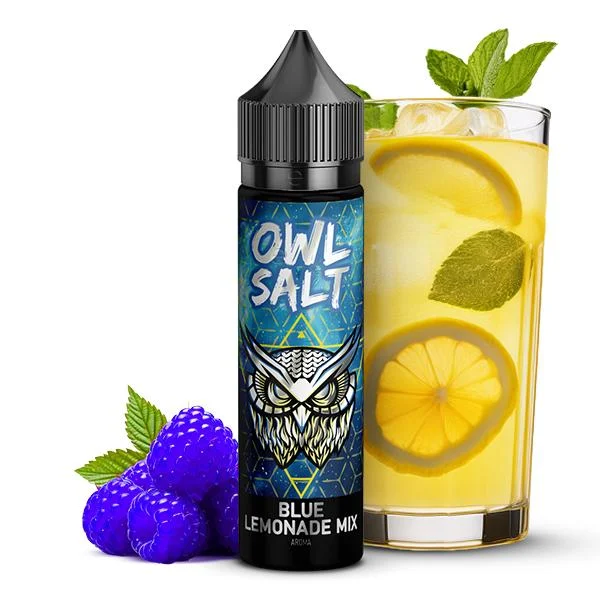 OWL Salt Longfill Blue Lemonade Mix Aroma – Dunkle Beeren mit spritziger Zitrone, 10 ml Aroma in 60 ml Longfill-Flasche