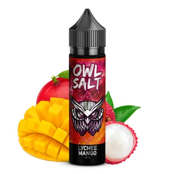 OWL Salt Longfill Lychee Mango Aroma – Exotische Litschi, süße Mango und Mangostan mit Cooling, 10 ml Aroma